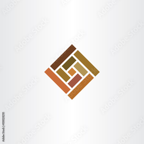 brown wall tile square logo vector icon
