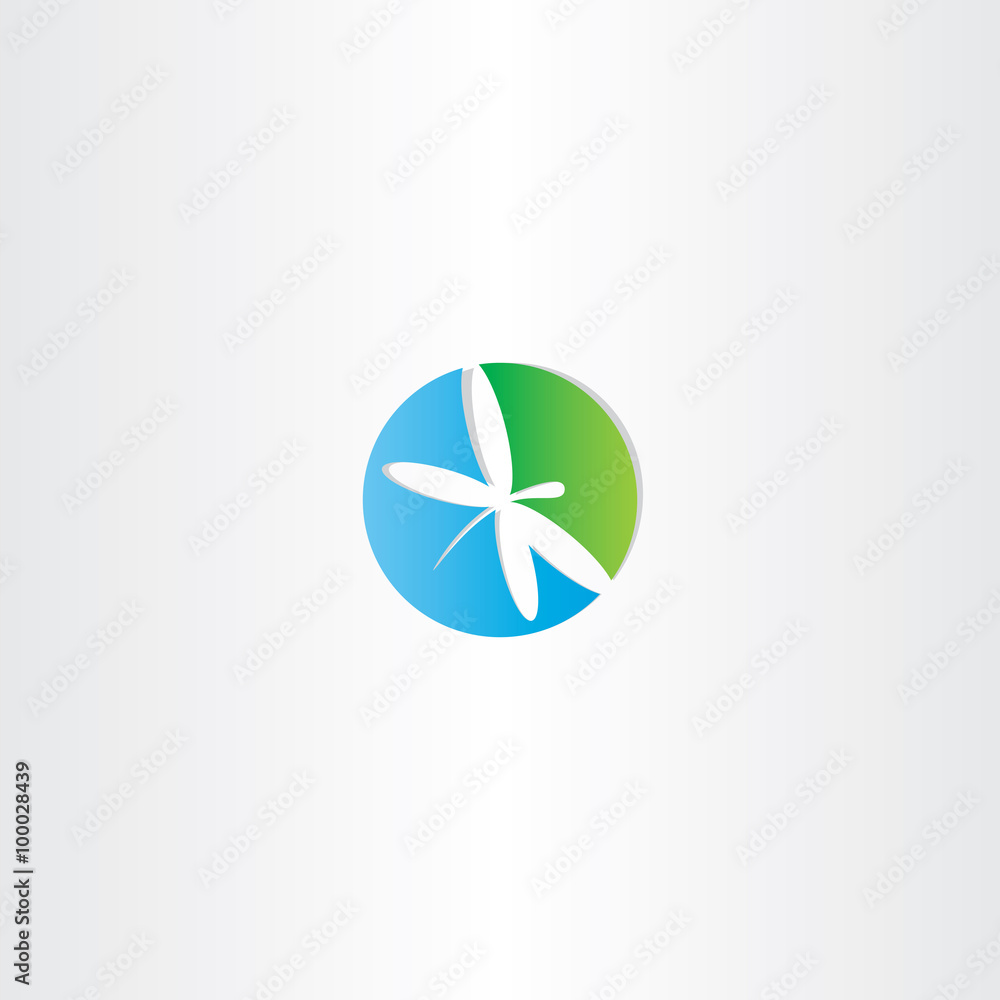 Obraz premium dragonfly circle logo vector icon