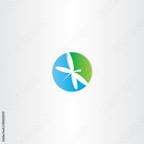 dragonfly circle logo vector icon