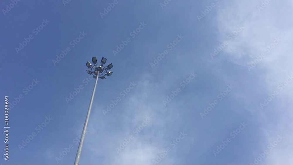 Spotlight, Stadium lights, with blue sky timelapse Spotlight, Stadium lights, with blue sky timelapse