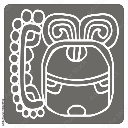 monochrome icon with glyphs of the Maya Night Lord