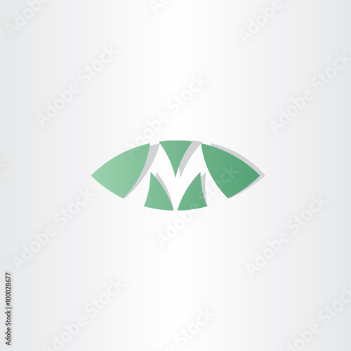 green logotype m letter m vector logo sign