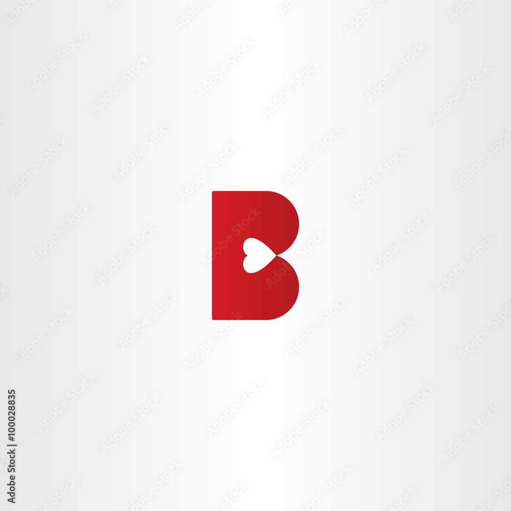 letter b with heart inside logo vector icon letter b with heart inside logo vector icon
