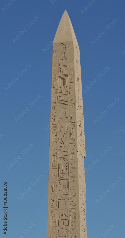 Obelisk with hieroglyphs at Karnak Temple