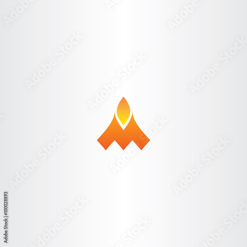 letter m fire flame vector logo icon