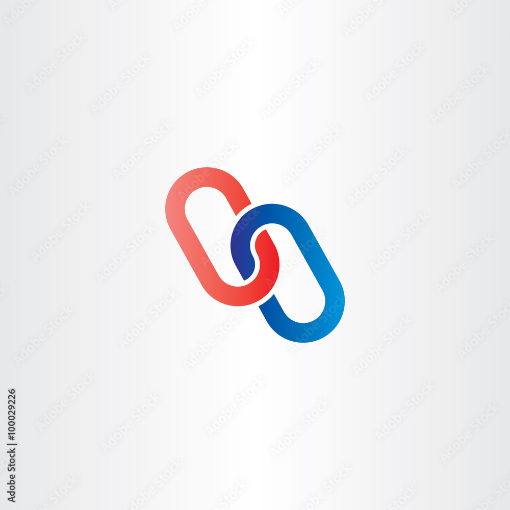 red blue chain link vector logo icon red blue chain link vector logo icon