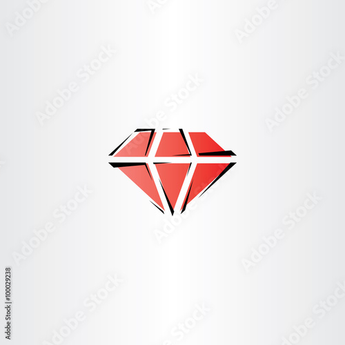 red diamond vector symbol icon