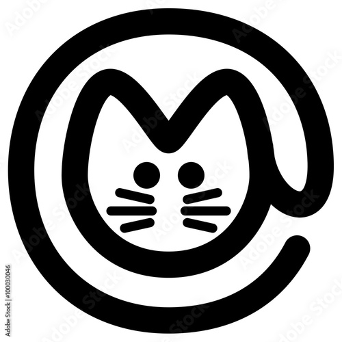 Cat-Zeichen als Symbol für CatContent – Vektor / schwarz /  freigestellt 