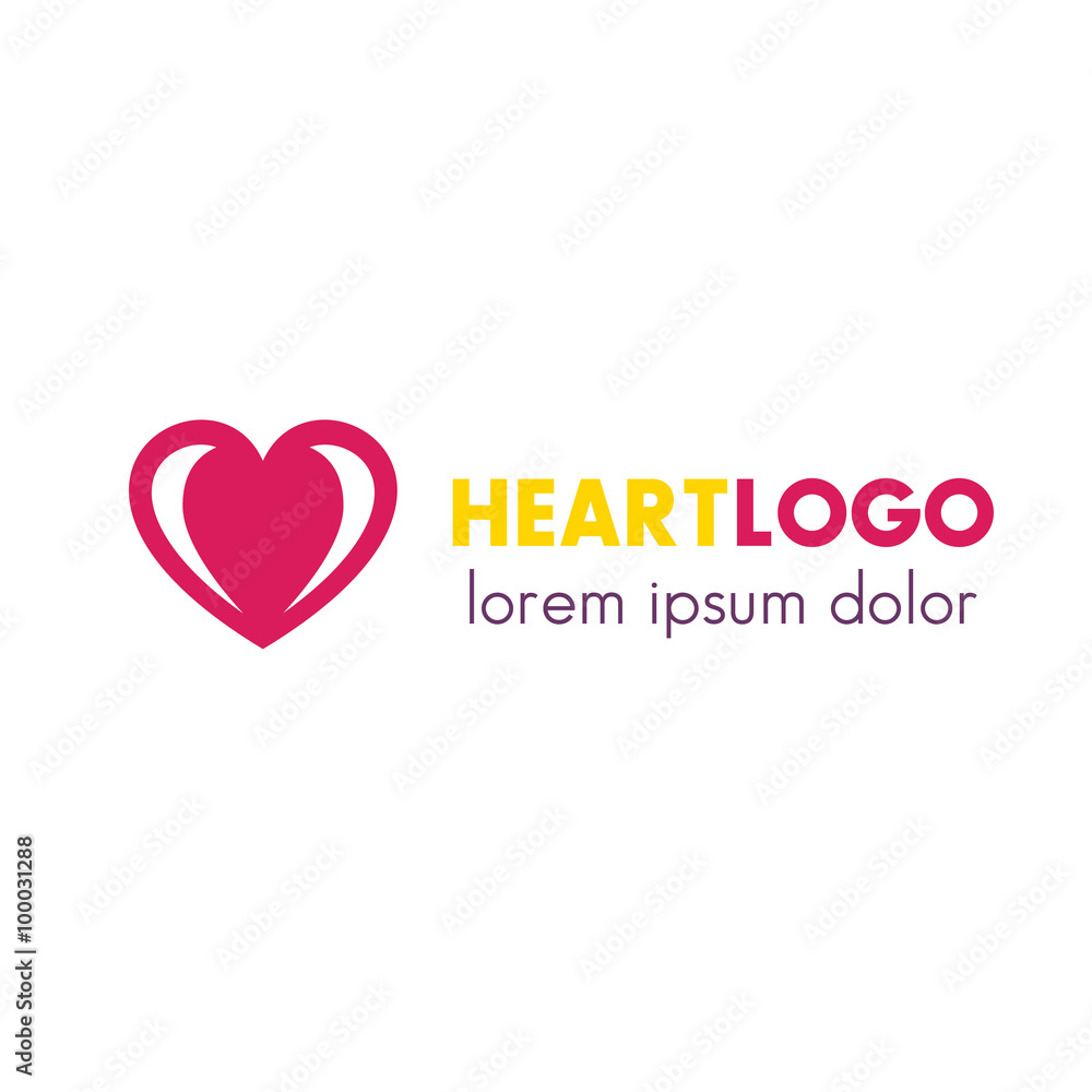 Heart logo design template, medical, pharmacy, medicine, health care icon, vector illustration
