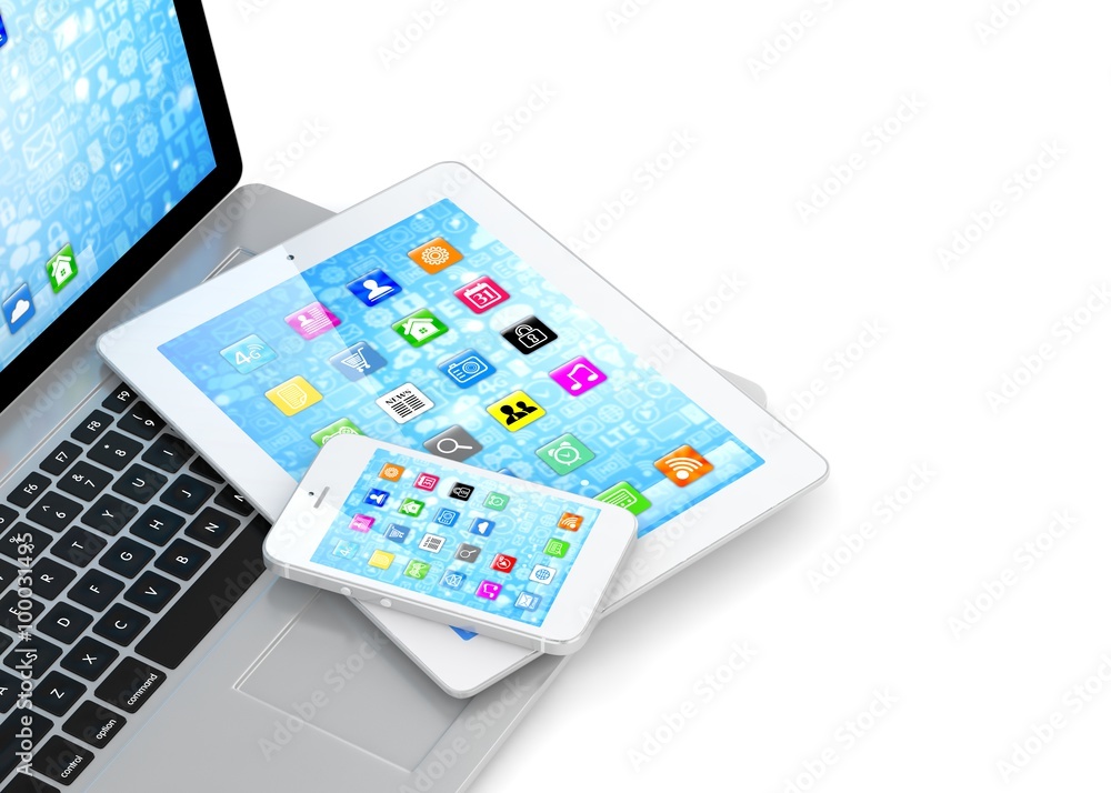 Laptop, phone and tablet pc. Laptop, phone and tablet pc.