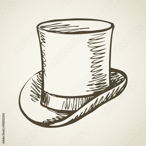 Cylinder hat. Vector drawing