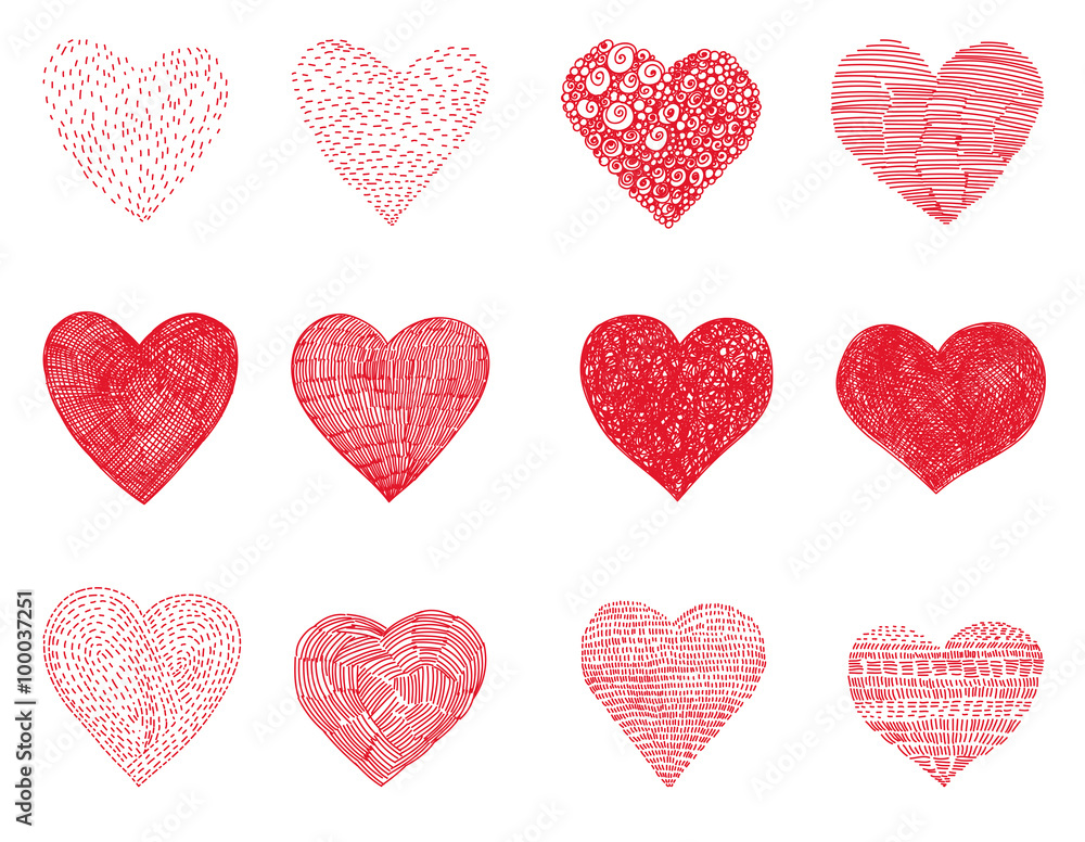 12 doodle hearts 12 doodle hearts