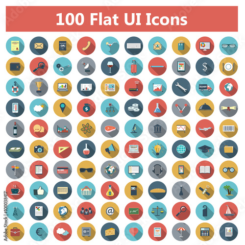 Set of modern icons in flat design