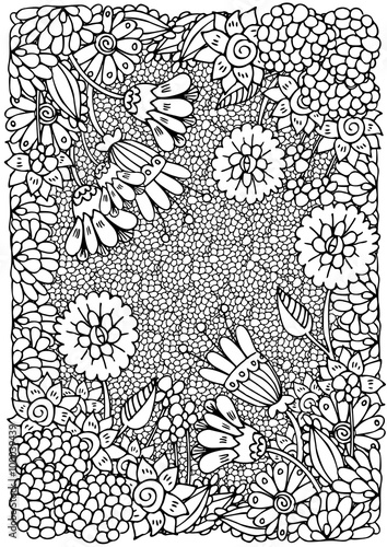 Pattern for coloring book. Ethnic retro design