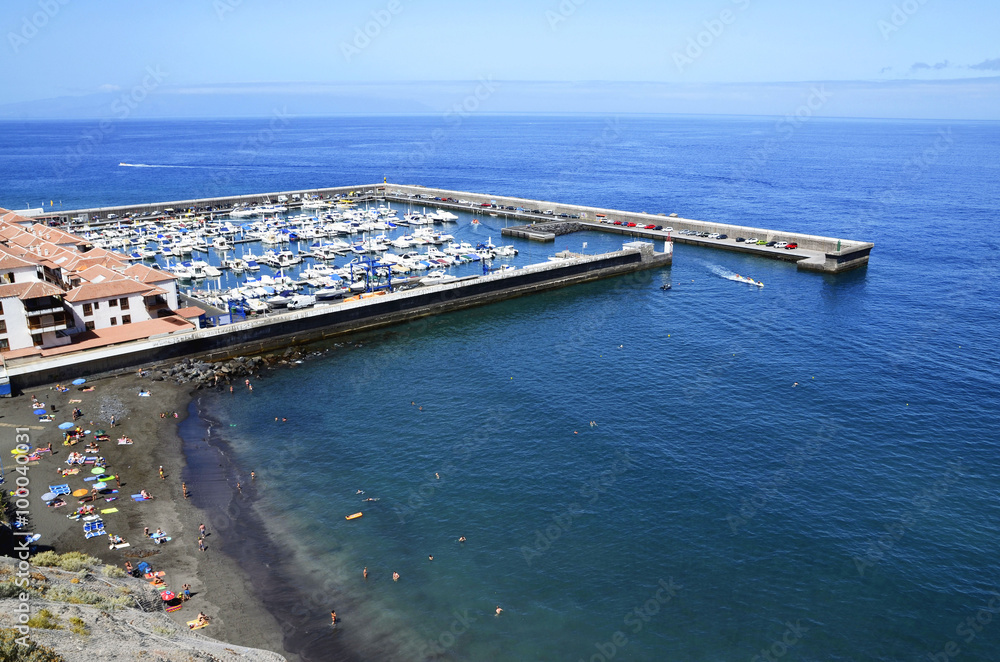 Los Gigantes marina by the Atlantic ocean in Tenerife, Canary Islands.