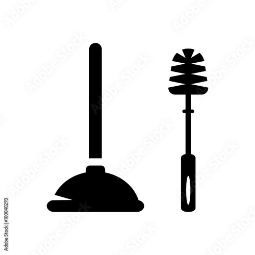 Toilet brush icon