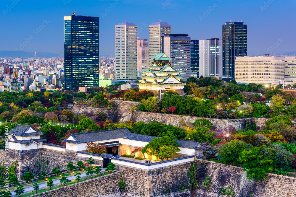 Obraz premium Osaka, Japonia Skyline