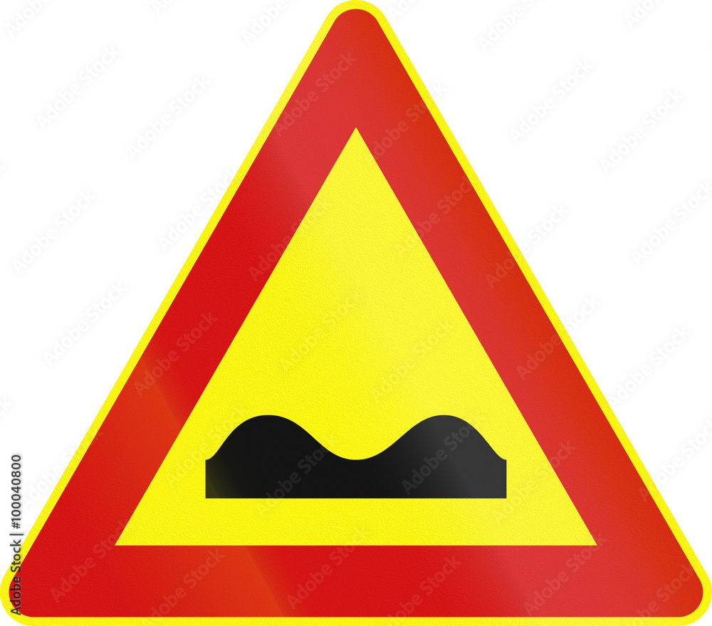 Road sign used in Italy - uneven road - temporary Road sign used in Italy - uneven road - temporary