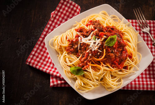 Traditional Italian pasta with Bolognaise sauce