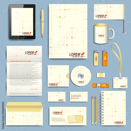 Set of vector corporate identity template. Modern business stationery design
