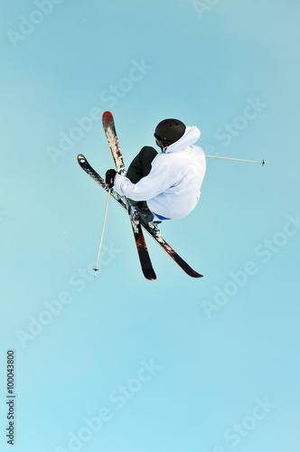 ski jumper with crossed skis
