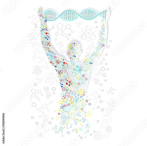Form Man with Human DNA. Concept Scientific