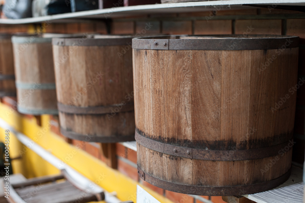 Fototapeta premium Wooden barrels