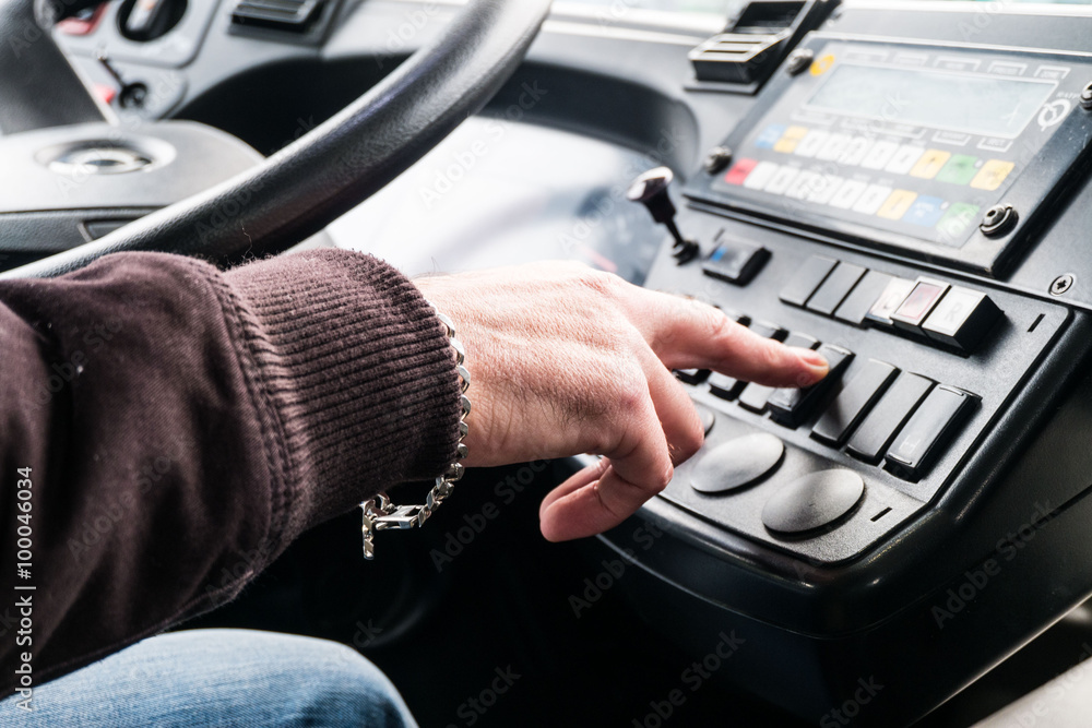 Bus driver push control button