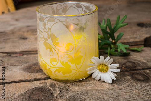 Candle and flower
