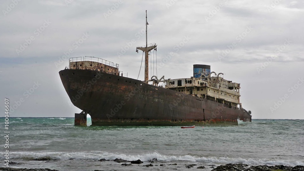 Mysterious abandoned ship in Lanzarote, Spain Mysterious abandoned ship in Lanzarote, Spain