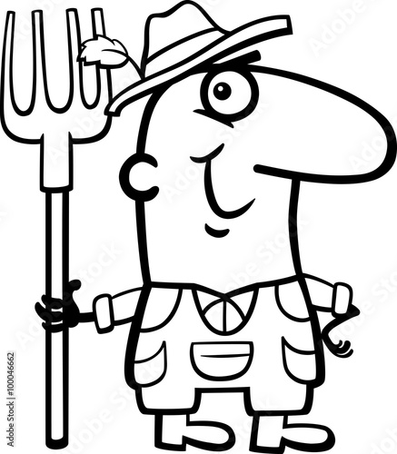 farmer cartoon coloring book