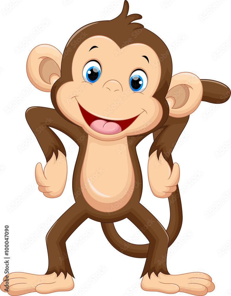 Fototapeta premium Śliczna małpa kreskówka