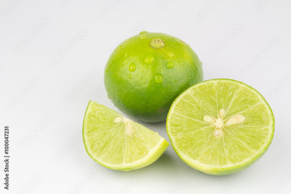 Limes on isolated white background Limes on isolated white background