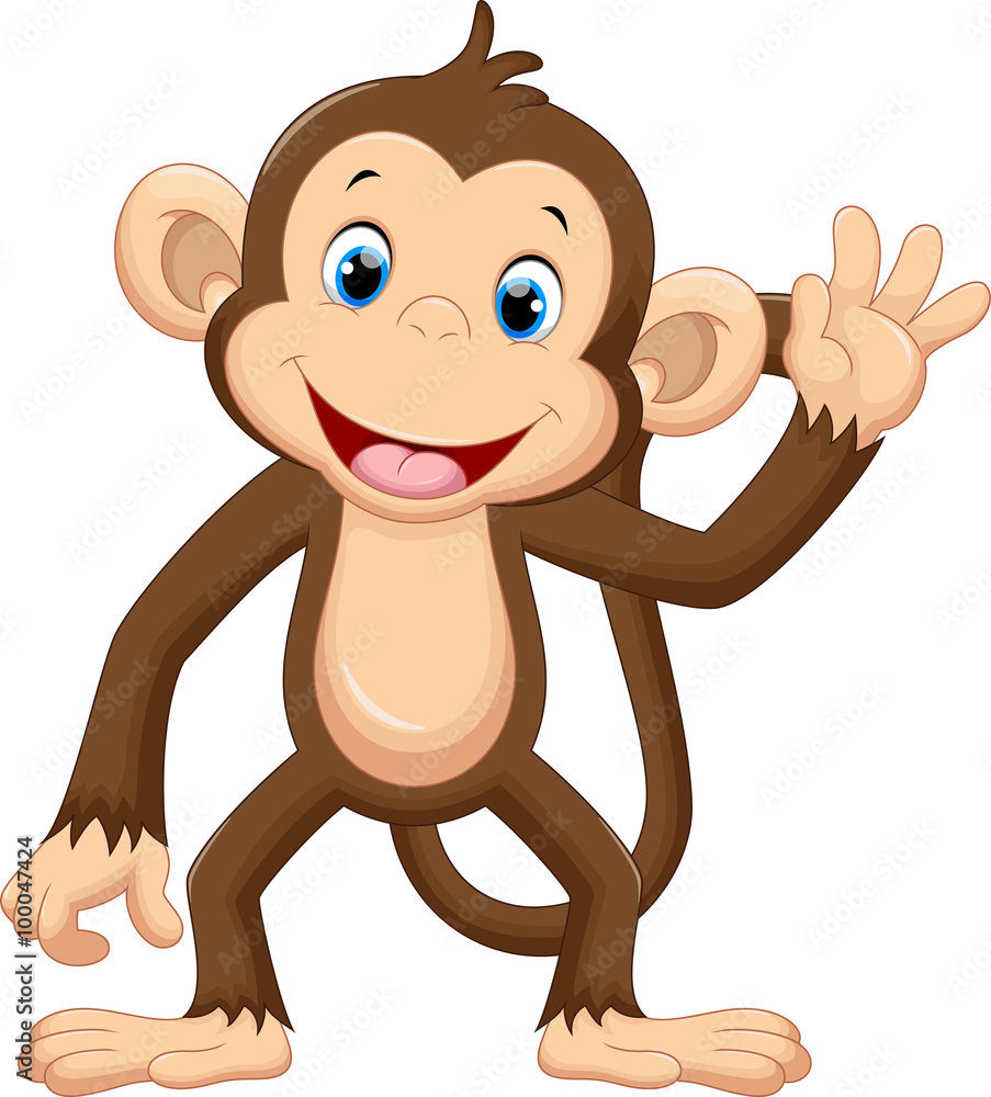 Obraz premium Śliczna małpa macha
