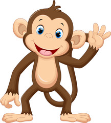 Foto auf Acrylglas Zoo Cute monkey waving  © irwanjos