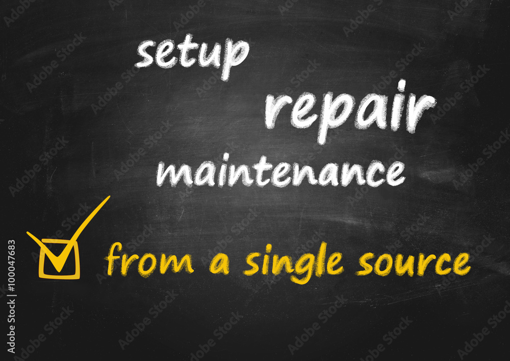Fototapeta premium business concept - setup, repair and maintenance - all-in-one solution