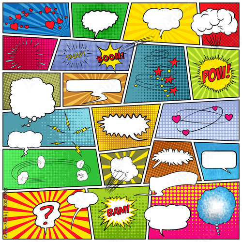 Abstract set of comic template