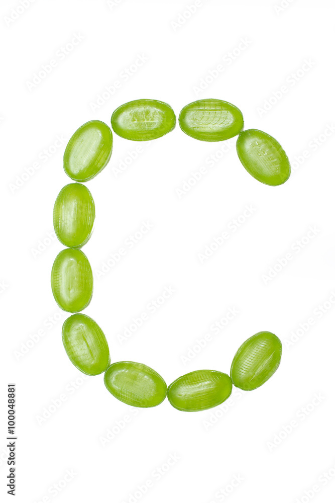 C letter made of colors candy C letter made of colors candy