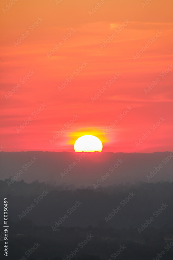 Light of sunset with mountain in Phetchabun province, Thailand Light of sunset with mountain in Phetchabun province, Thailand