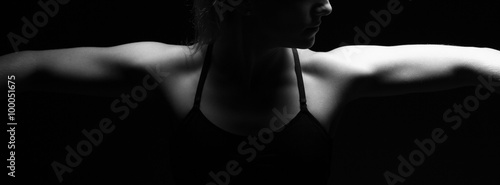 Muscular female shoulders