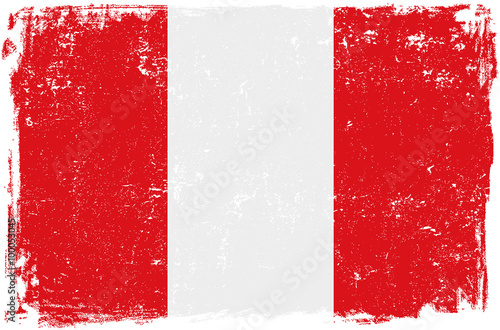 Peru Vector Flag on White