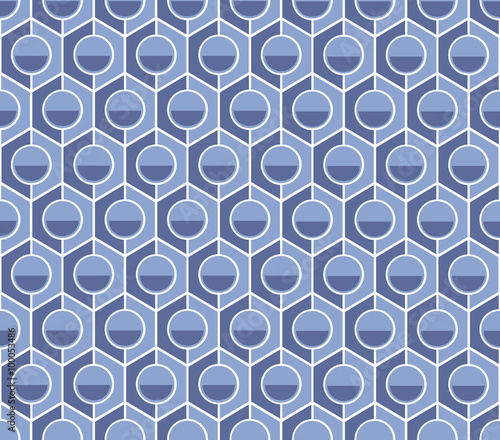 hexagonal textile blue pattern