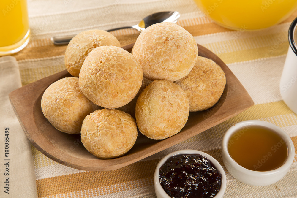 Brazilian cheese buns . Table cafe in the morning with cheese bread. Brazilian cheese buns . Table cafe in the morning with cheese bread.