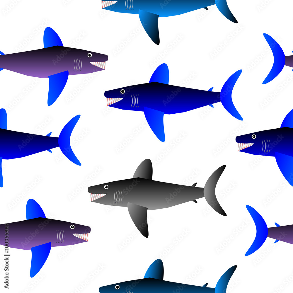 Fototapeta premium Shark seamless pattern.