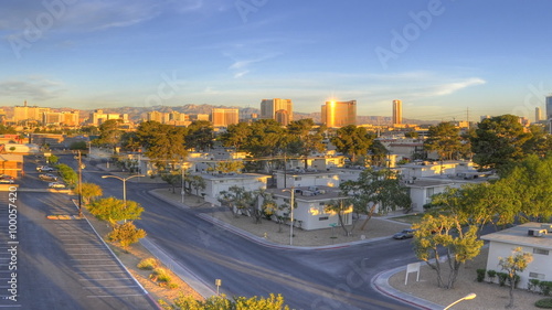 Timelapse, static from a parking lot to the University of Nevada.