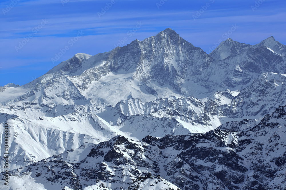 Obraz premium The Weisshorn in the swiss alps in winter