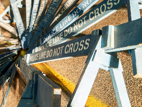 Photography Wooden Police Barriers