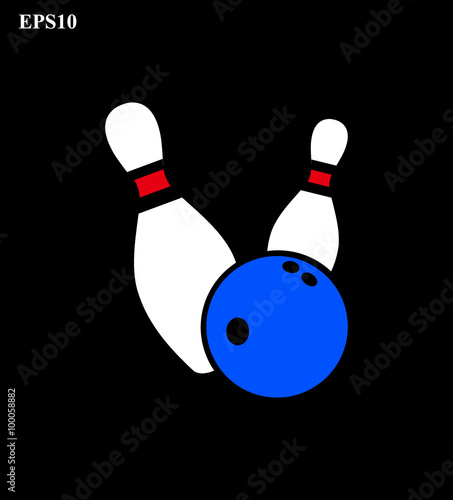 Bowling pins and ball