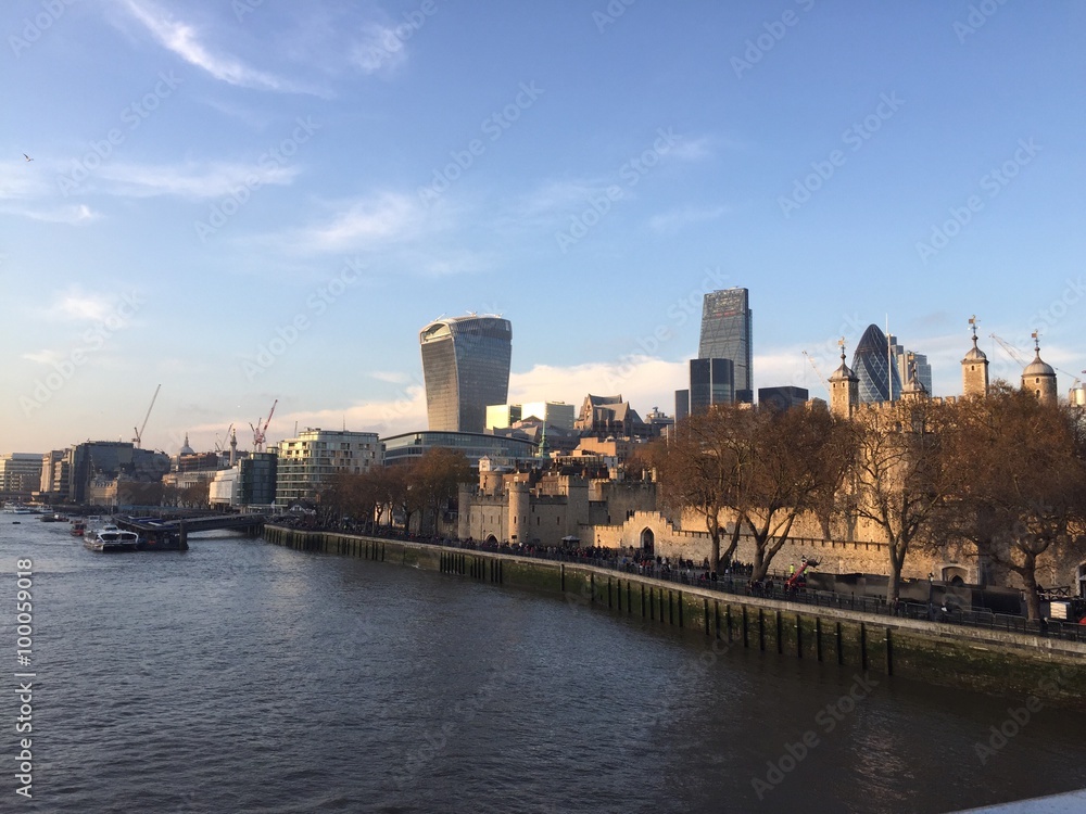 Vista della City dal Tamigi, Londra, Uk