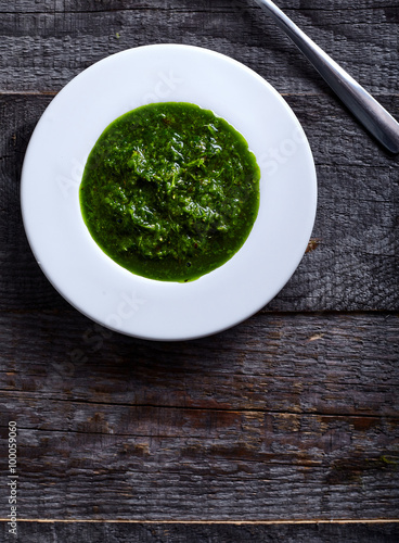 Green and hot herb sauce chimichuri 